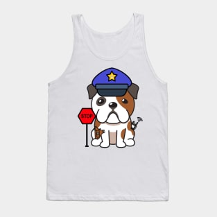 Funny Bulldog Policeman Tank Top